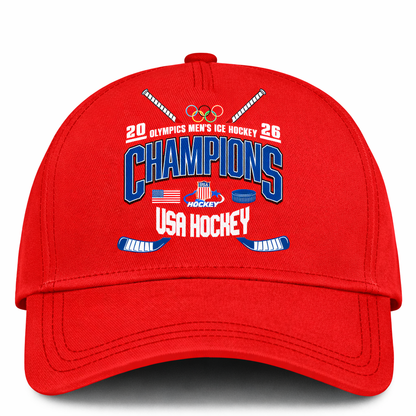 , Team USA 2026 Olympic Men’s Ice Hockey Champions Hoodie Limited Edition Red