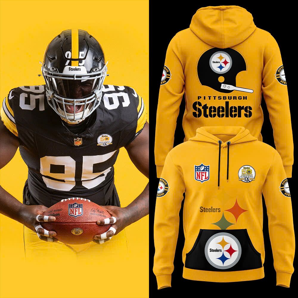 Pittsburgh Steelers Throwback 50th Anniversary Super Bowl Hoodie-DL1017241011