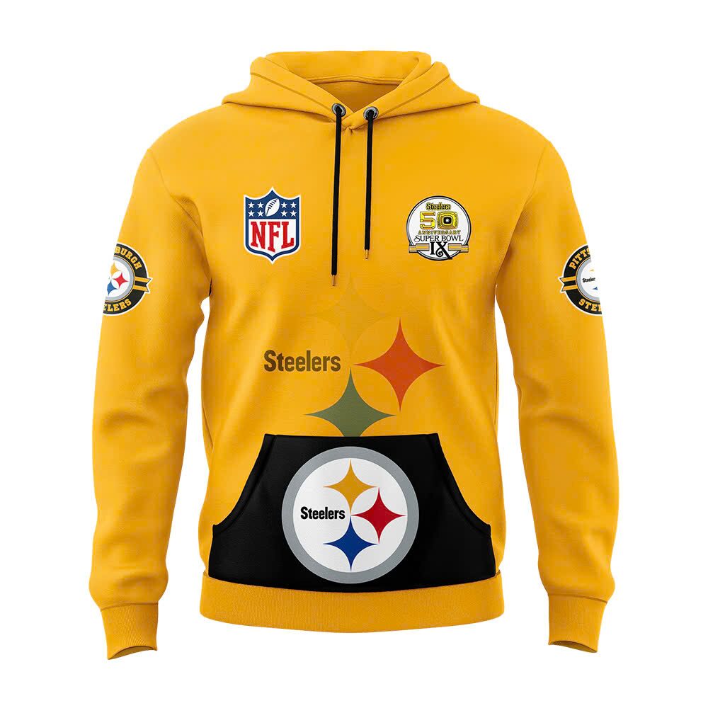 Pittsburgh Steelers Throwback 50th Anniversary Super Bowl Hoodie-DL1017241012