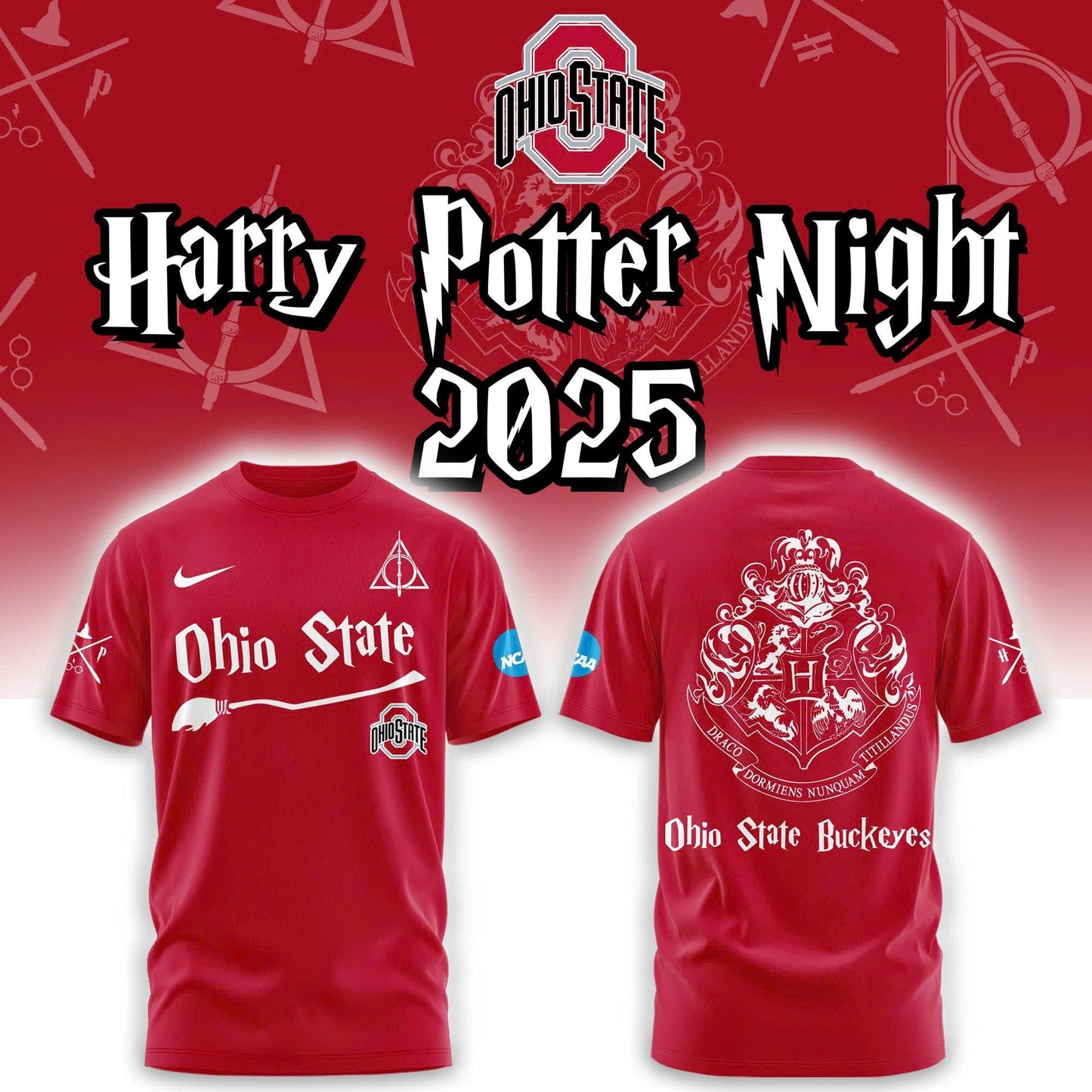 Limited Edition Ohio State Buckeyes x Harry Potter 2025 T-Shirt Combo