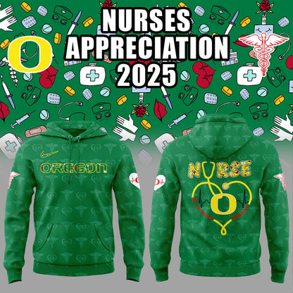 Oregon Ducks Football Nurses Appreciation 2025 Hoodie