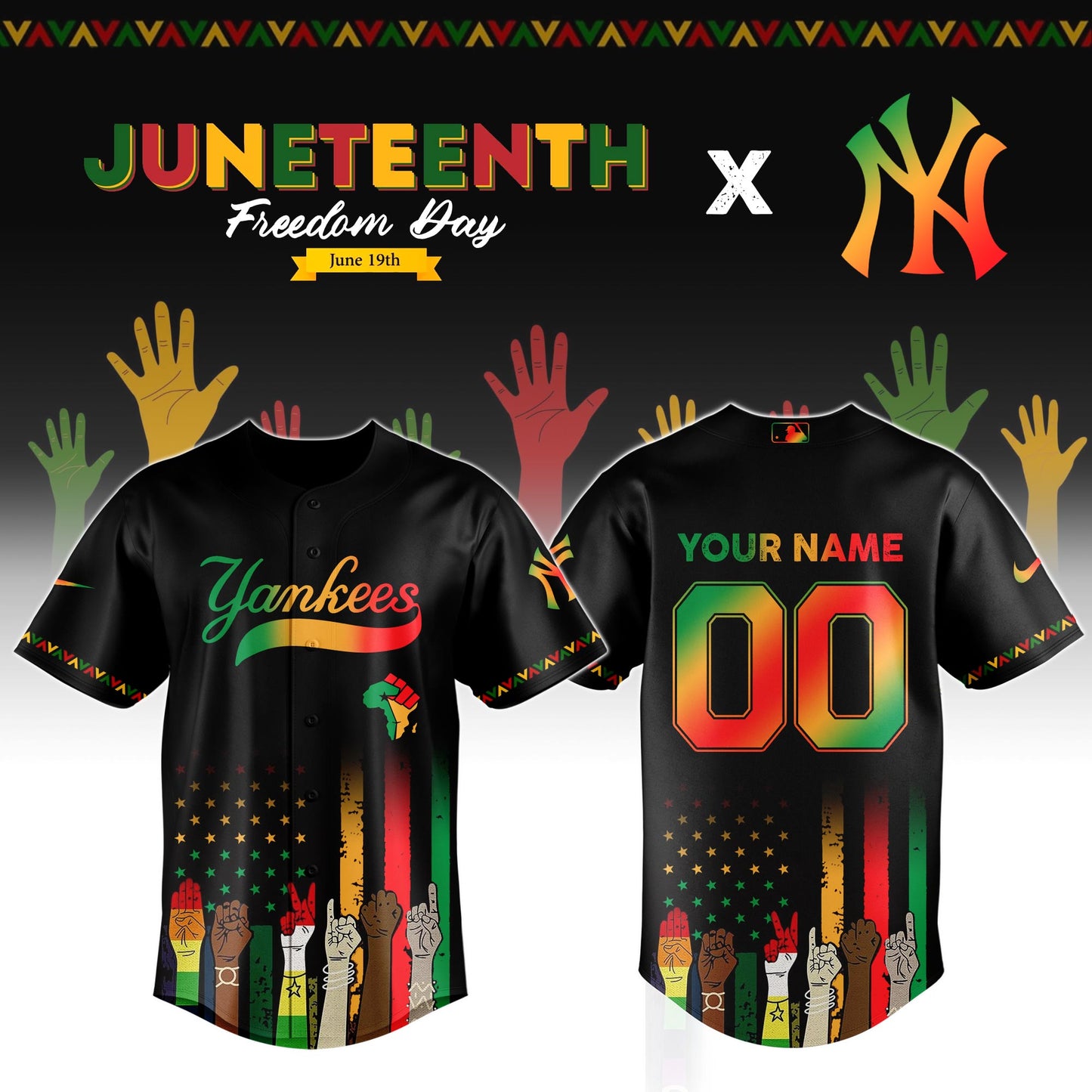 New York Yankees MLB x Juneteenth Custom Jersey Editions Limited 2025