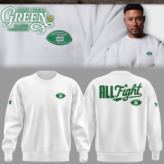 Special Edition Notre Dame “Irish Wear Green” White SweatShirt