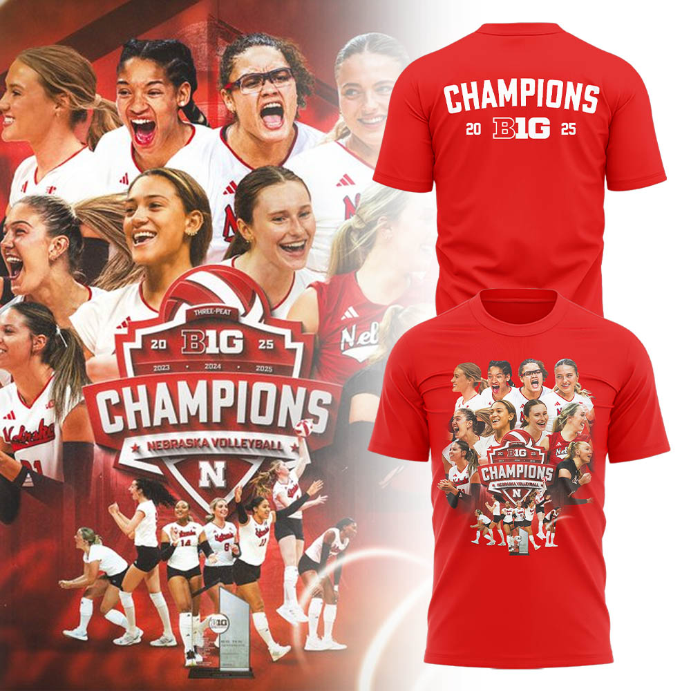 Limited Edition HuskerVB 2025 Champions Tshirt