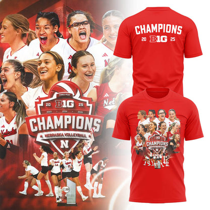 Limited Edition HuskerVB 2025 Champions Tshirt