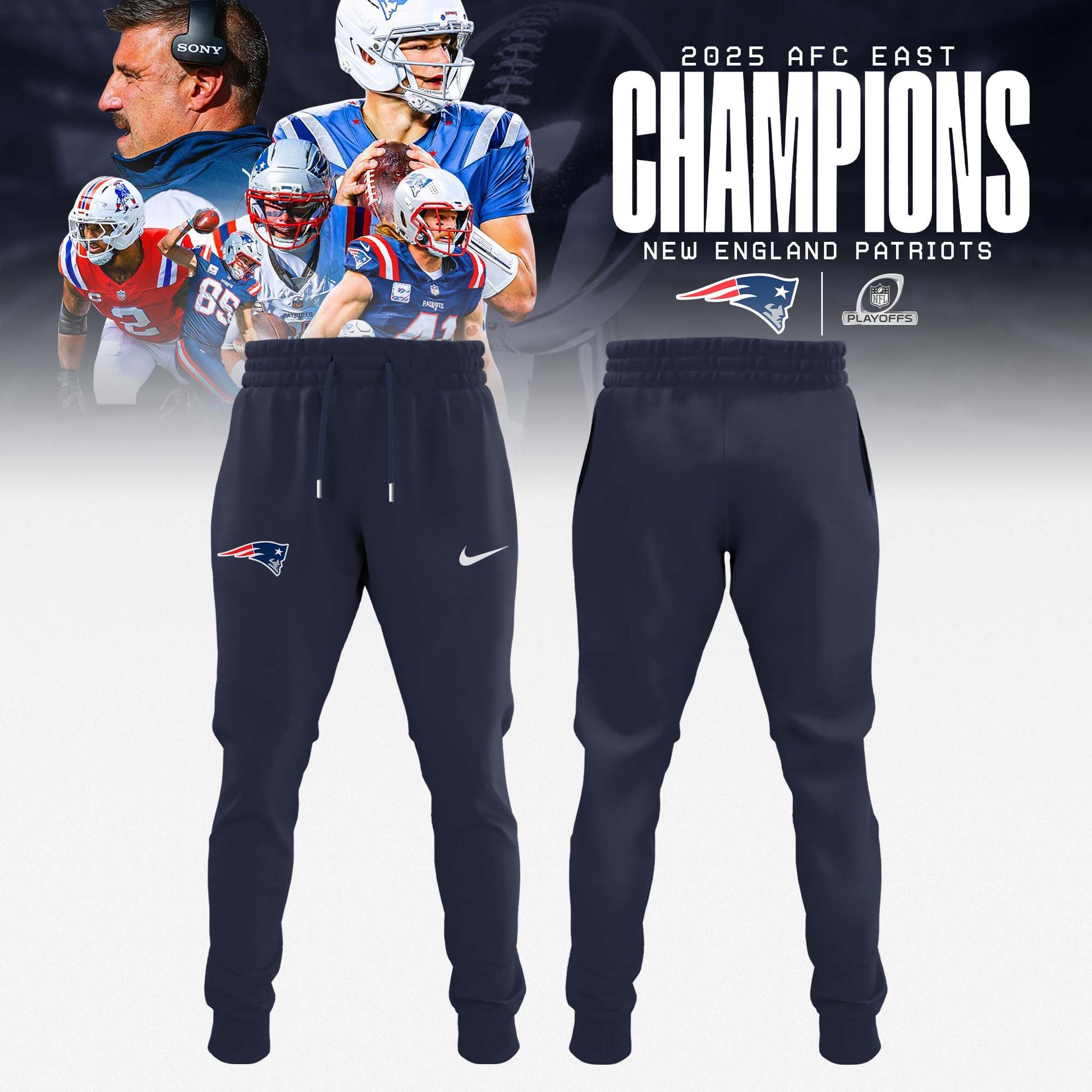 New England Patriots 2025 AFC East Champions T-Shirt Limited Edition