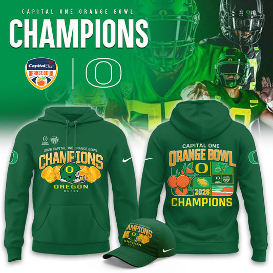 Oregon Ducks 2026 Orange Bowl Champions Limited Hoodie