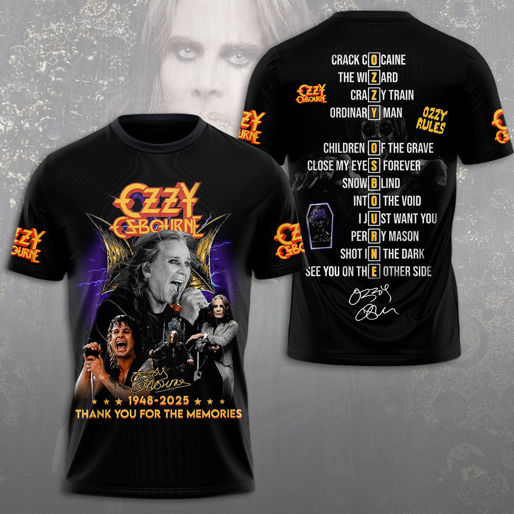 Ozzy Osbourne 3D T-Shirt - Thank You For The Memories
