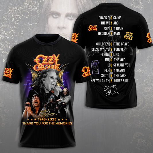 Ozzy Osbourne 3D T-Shirt - Thank You For The Memories