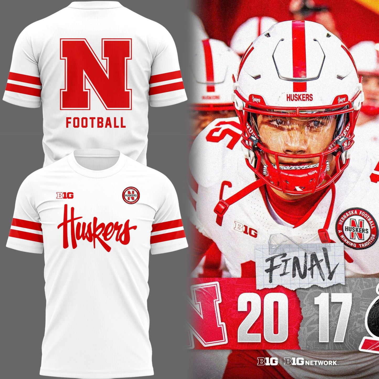 Limited Edition Nebraska Football White TShirt