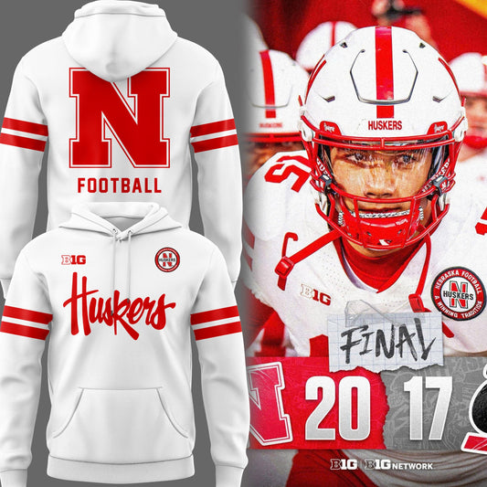 Limited Edition Nebraska Football White Hoodie