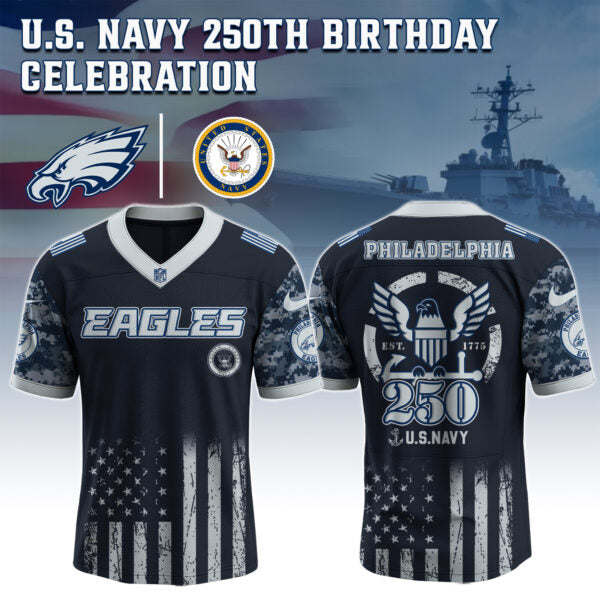 Philadelphia Eagles x U.S. NAVY 250TH Birthday Special Edition Jersey - Tycheco