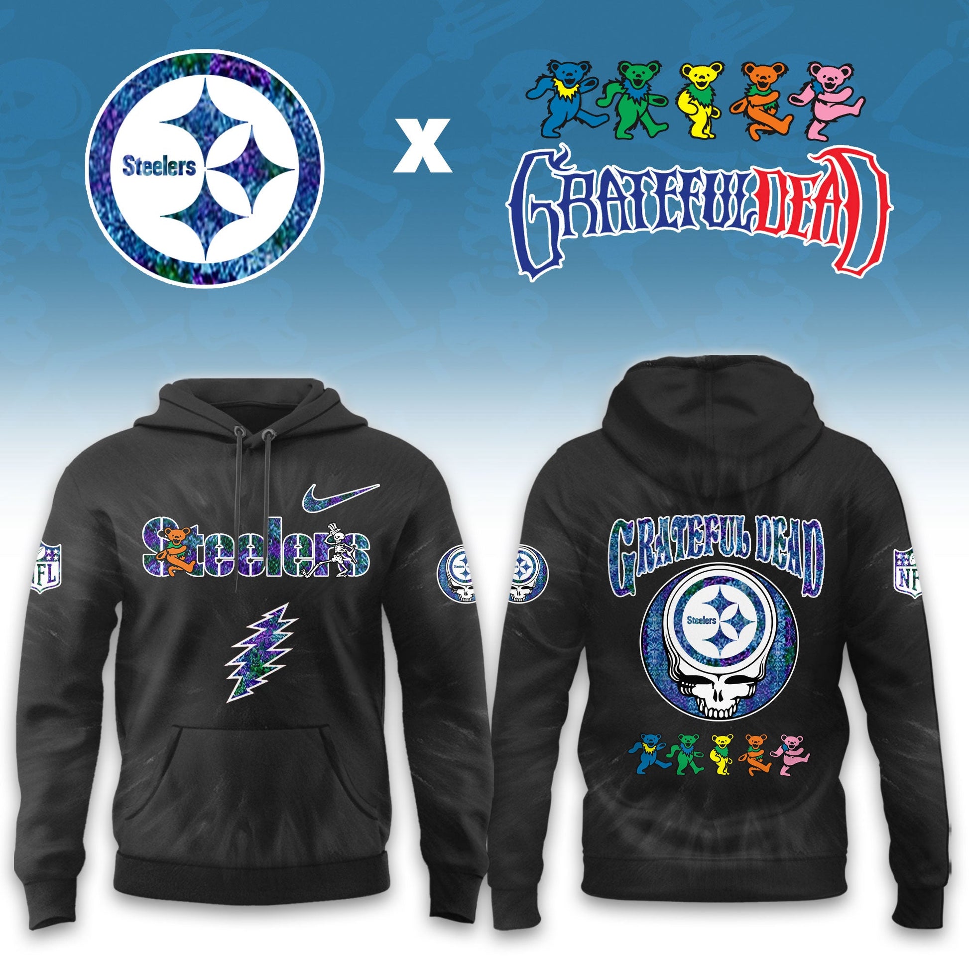 __Pittsburgh Steelers Grateful Dead Limited Hoodie