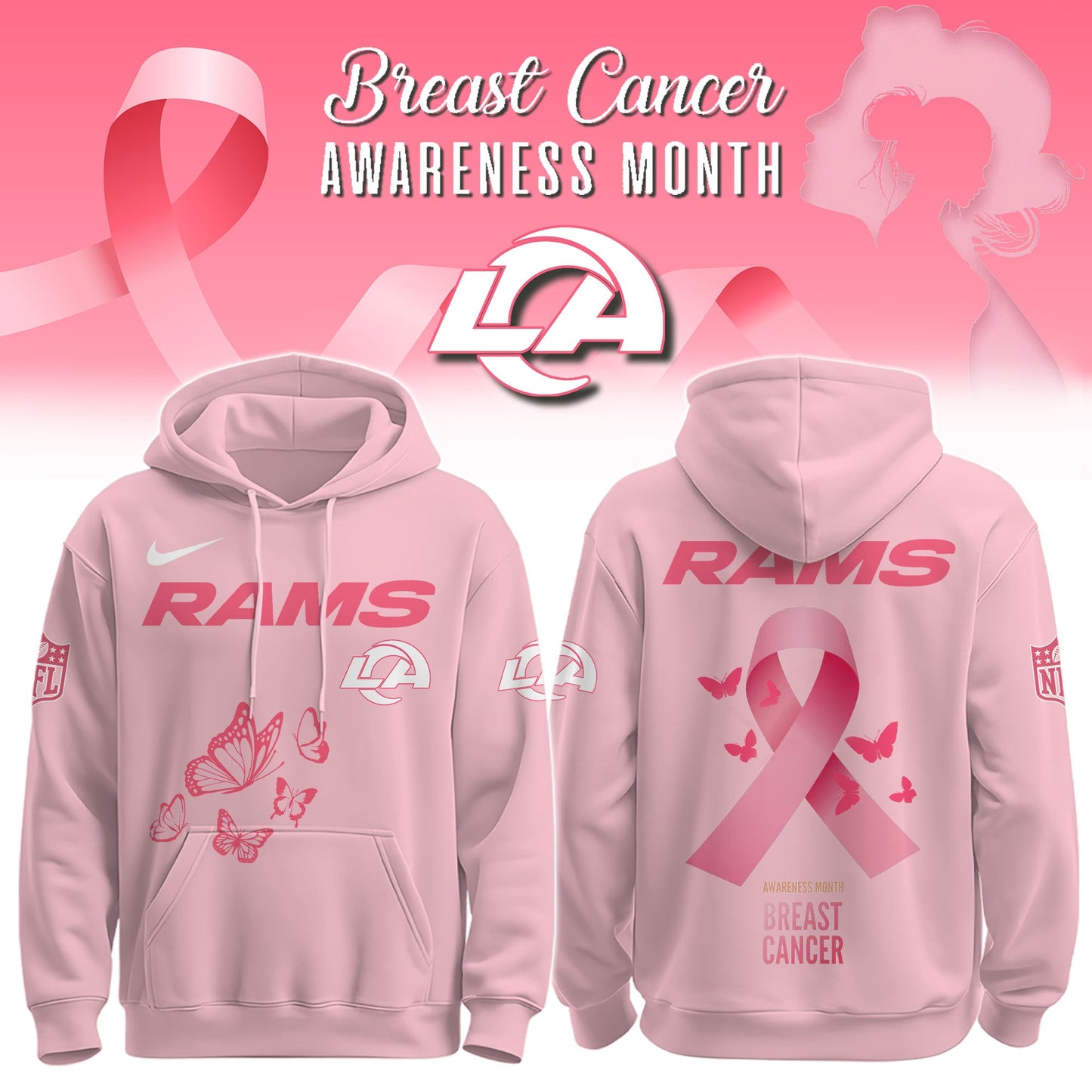 Rams Breast Cancer Awareness Edition Hoodie