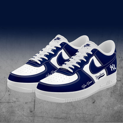 2025 Premium New York Yankees World Series Shoe - New York Yankees Custom Name For Fans Shoes - White & Navy Ver