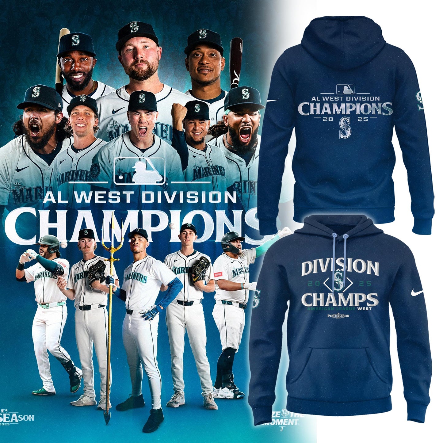 Seattle Mariners 2025 AL West Division Champions Limited Hoodie