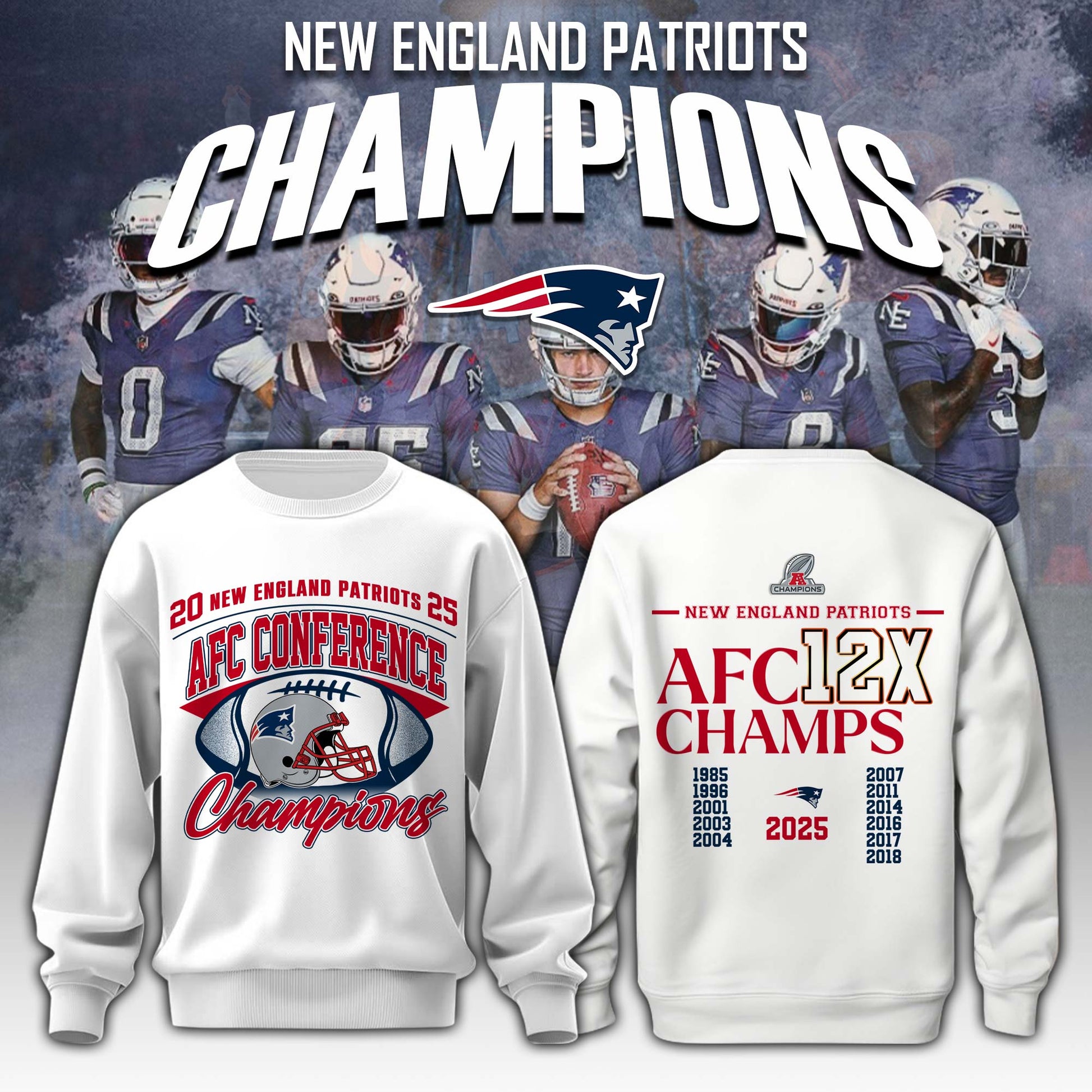 NEPatriots x 2025 AFC Conference Champions Sweatshirt V6
