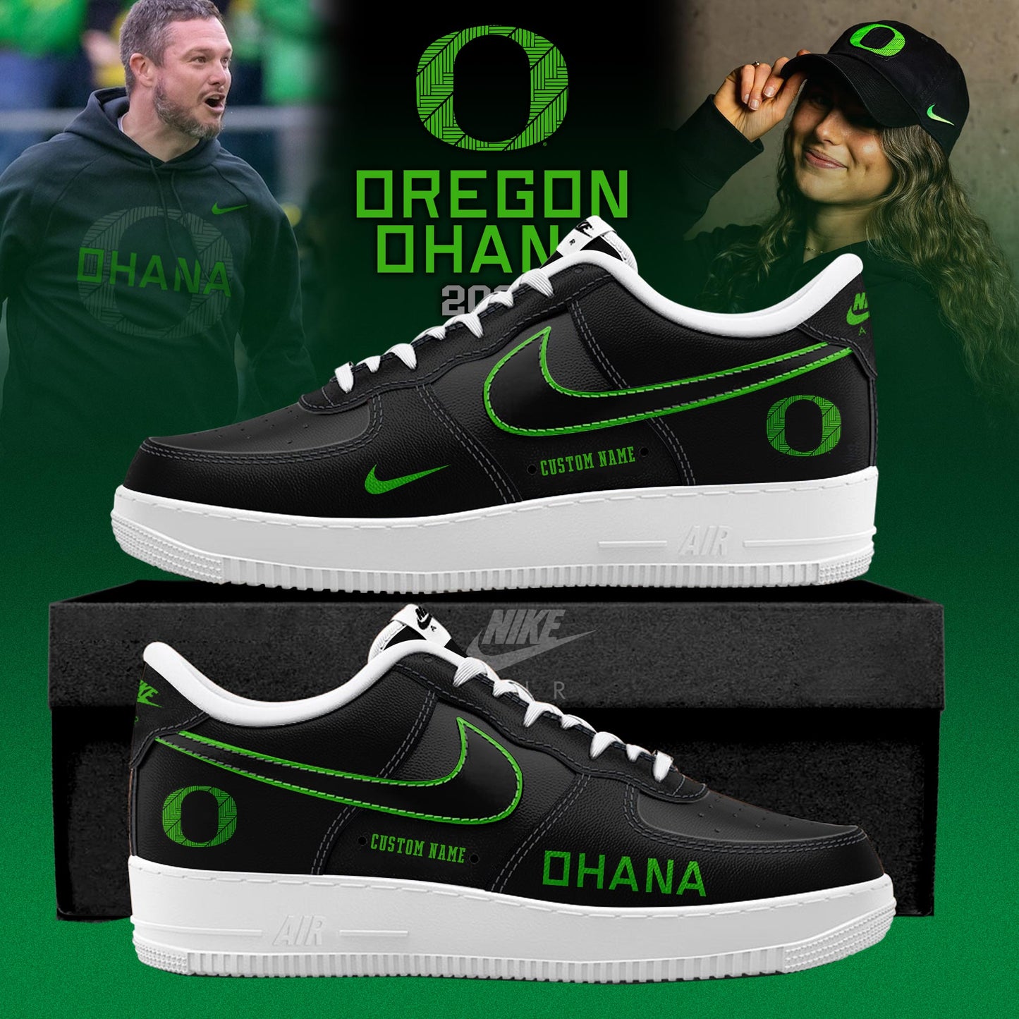 _Oregon Ducks Ohana 2025 Custom AF1 Sneaker