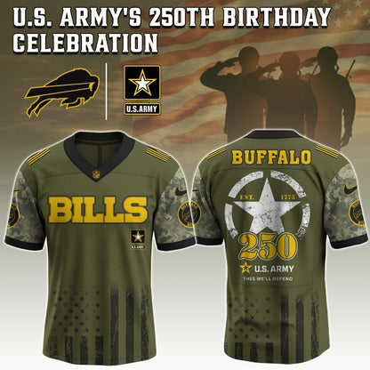 Buffalo Bills x U.S. ARMY'S 250TH Birthday Special Edition Jersey - Tycheco