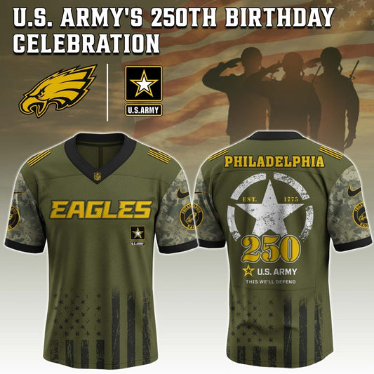 Philadelphia Eagles x U.S. ARMY'S 250TH Birthday Special Edition Jersey - Tycheco