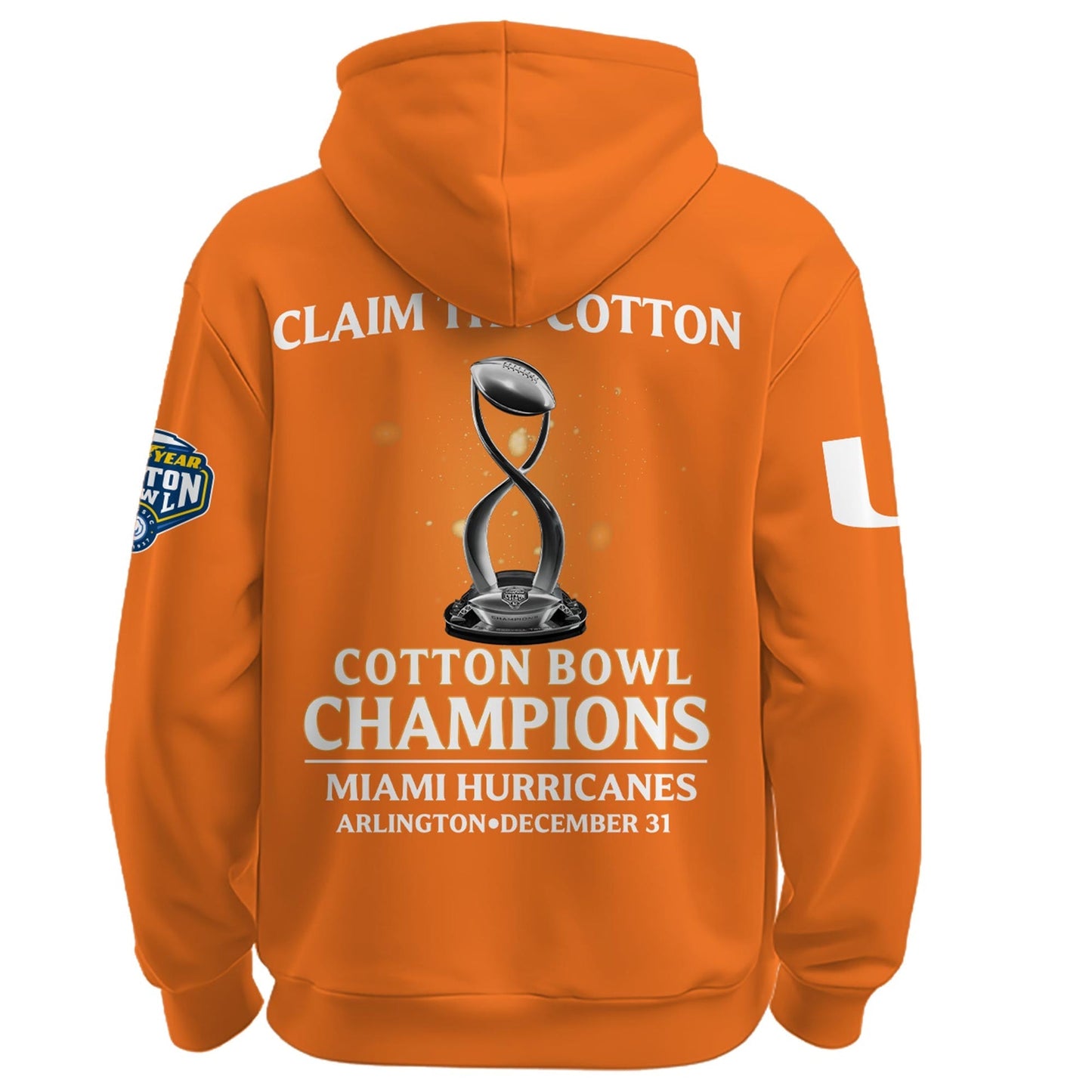 Miami Hurricanes Football Cotton Bowl Champions 2025 Combo Hoodie
