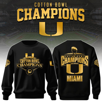 Miami Hurricanes Football Cotton Bowl Champions 2025 Combo Sweatshirt
