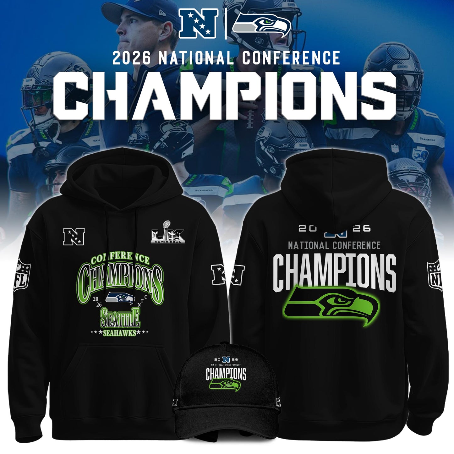 SS Football NFC Champions 2026 Hoodie Limited Edition V1