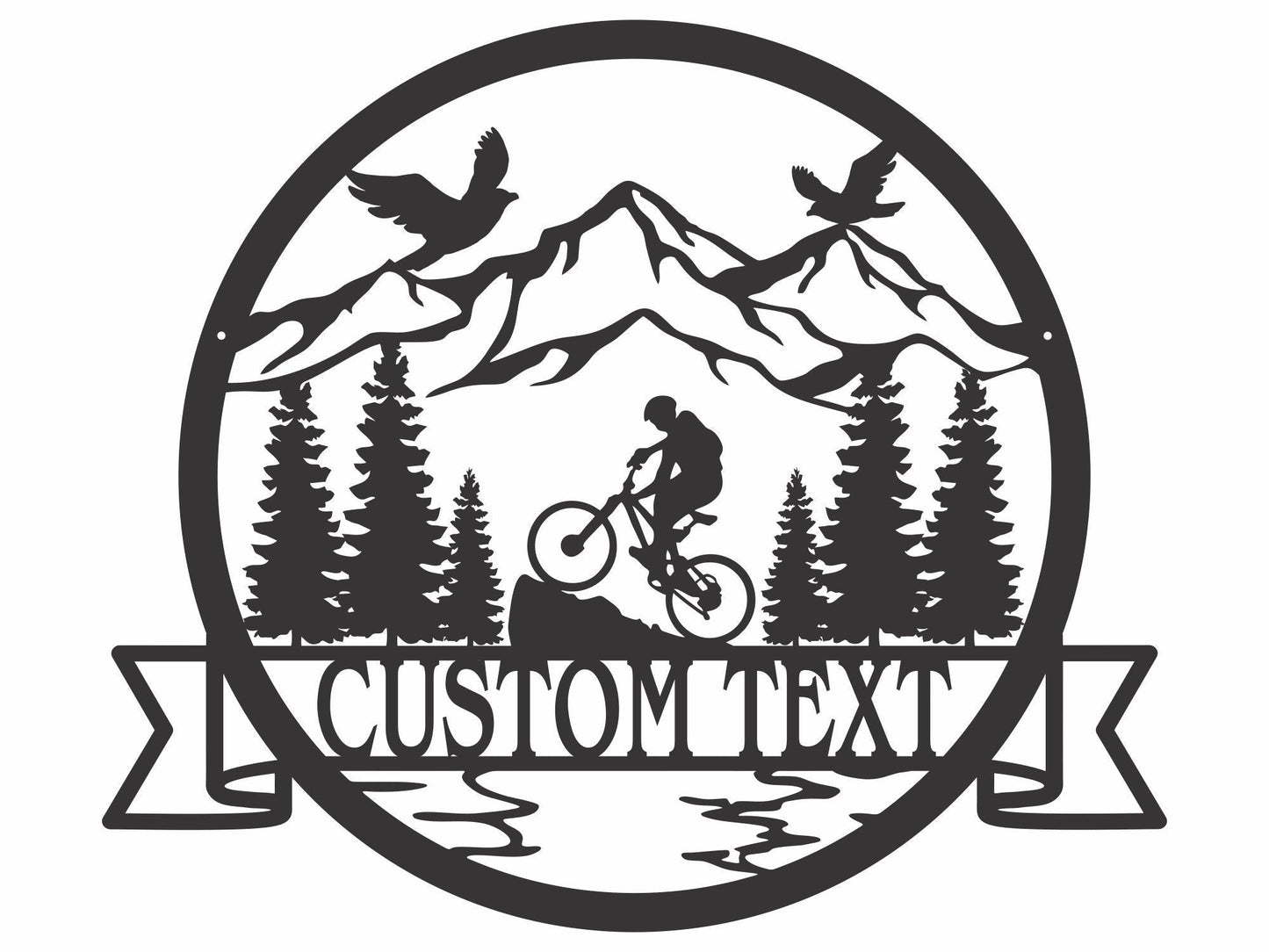 Custom Mountain Bike Sign Metal Wall Art, Laser Cut Metal Sign Mountain Bike Art, Outdoor Sign Mountain Wall Art, Mountain Bike Gift