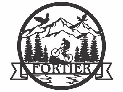 Custom Mountain Bike Sign Metal Wall Art, Laser Cut Metal Sign Mountain Bike Art, Outdoor Sign Mountain Wall Art, Mountain Bike Gift