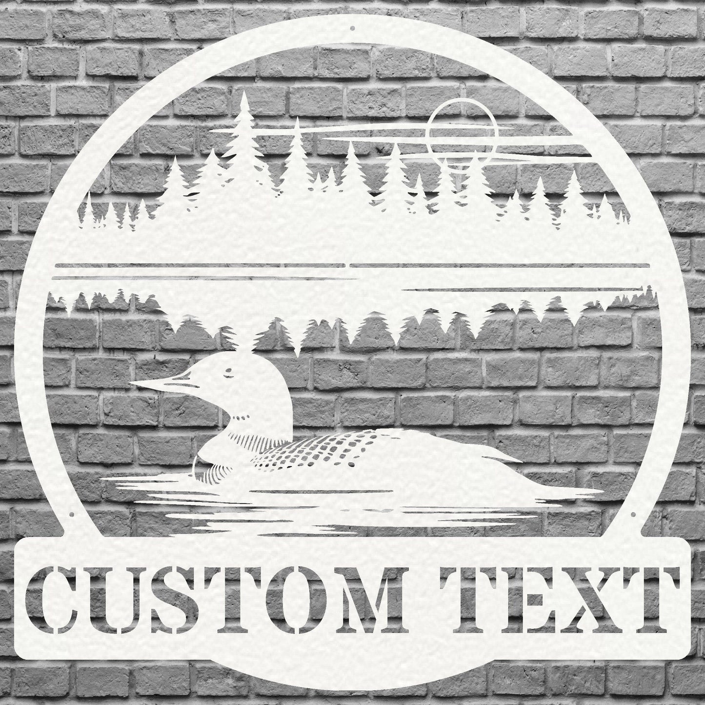 Personalized Loon Metal Sign, Custom Lake House Metal Sign, Outdoor Garden Stake, Custom Name Sign, Garden Decor, Housewarming Gift