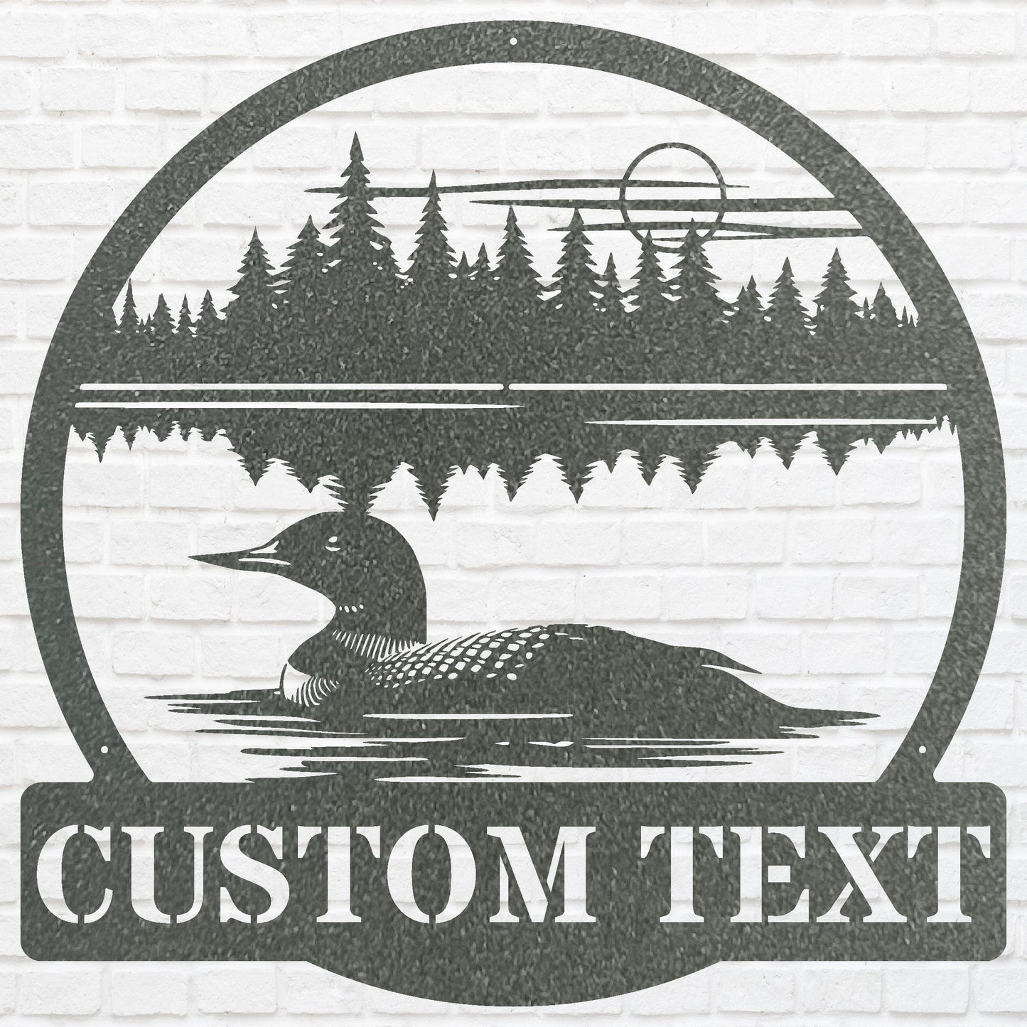 Personalized Loon Metal Sign, Custom Lake House Metal Sign, Outdoor Garden Stake, Custom Name Sign, Garden Decor, Housewarming Gift