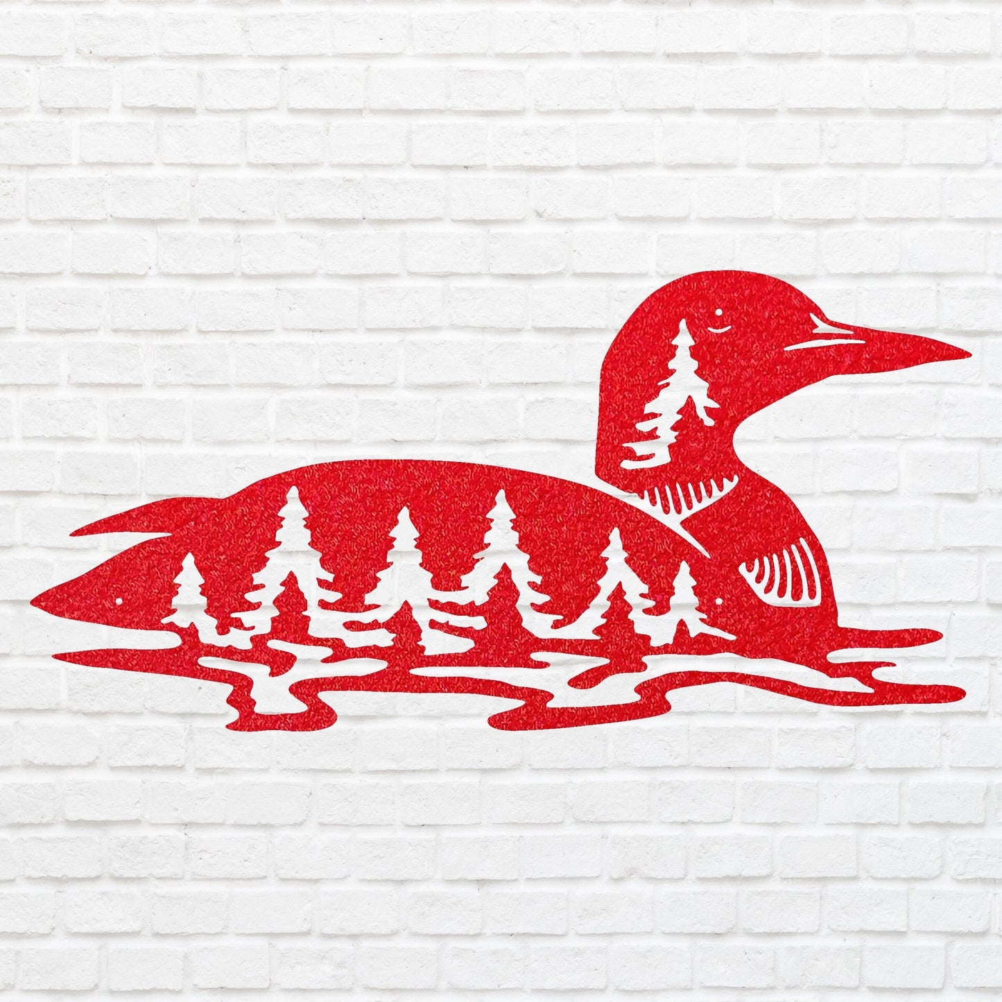 Loon Tree Line Metal Art, Lake House Metal Wall Art , Outdoor Garden Stake, Garden Decor, Birds Wall Art, Housewarming Gift