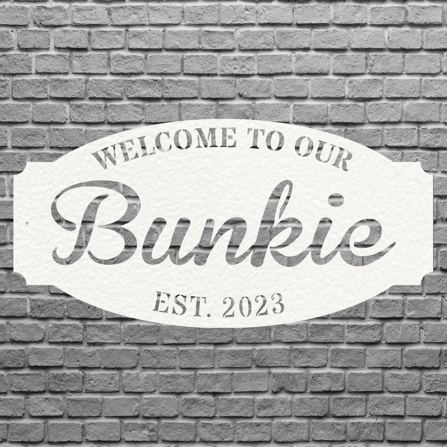 Welcome to Our Bunkie Metal House Sign, Outdoor Monogram Metal Sign, Custom Address Sign, Housewarming Sign