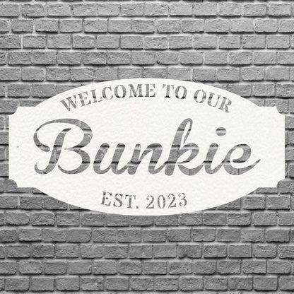 Welcome to Our Bunkie Metal House Sign, Outdoor Monogram Metal Sign, Custom Address Sign, Housewarming Sign