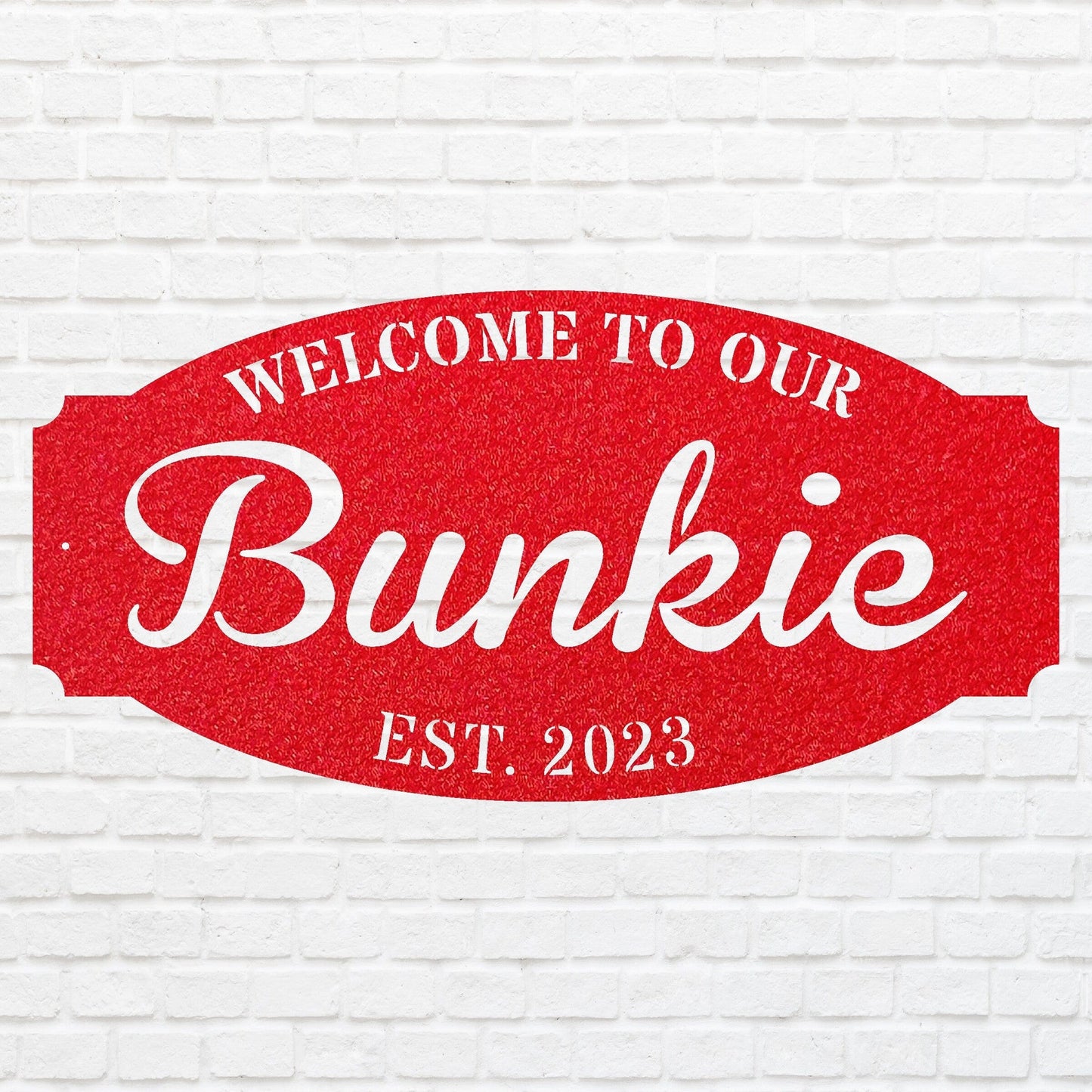 Welcome to Our Bunkie Metal House Sign, Outdoor Monogram Metal Sign, Custom Address Sign, Housewarming Sign
