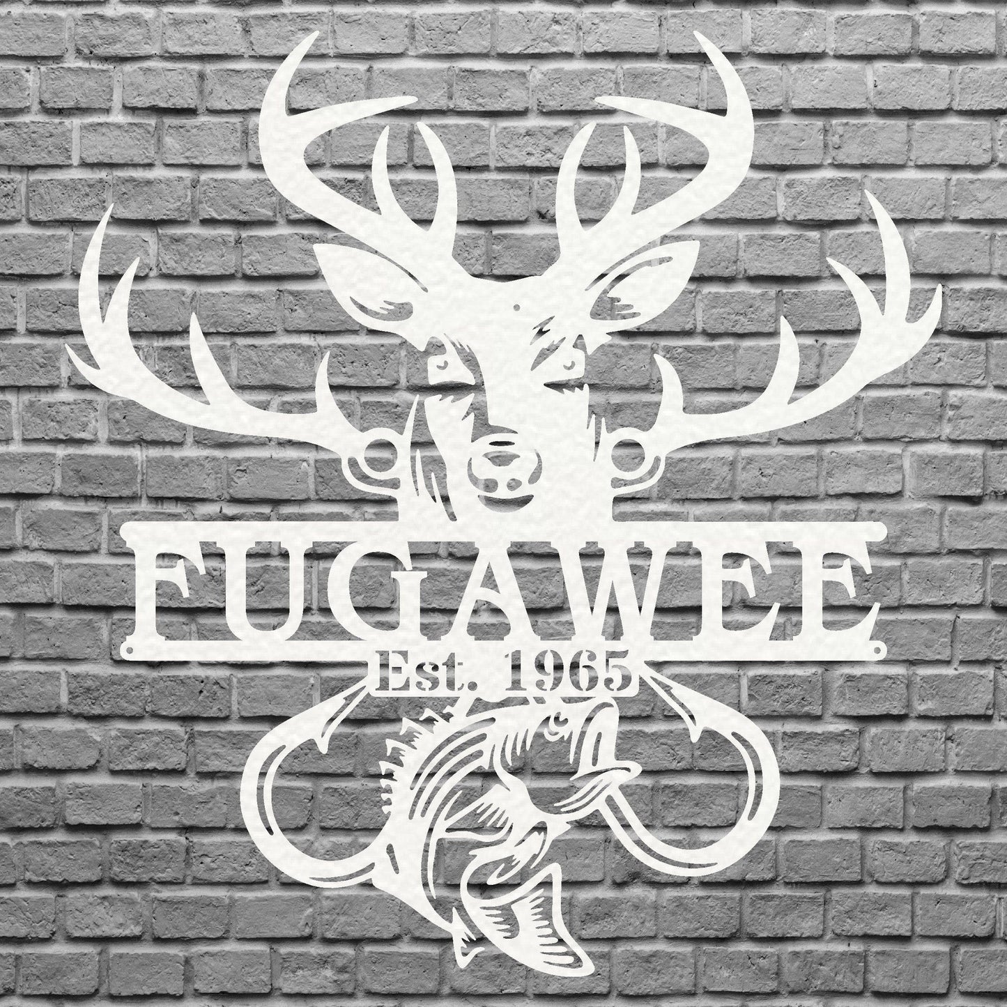 Custom Deer Metal Name Sign, Fishing Wall Art, Hunter Name Sign, Metal Wall Art, Personalized Sign, Family Name Sign, Hunter Gift