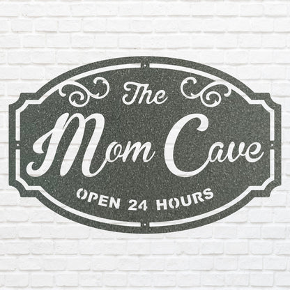 Woman Cave Metal Sign, Mom Cave Metal Wall Art, Mom Sign Metal Wall Decor, Decorative Wall Art, Laser Cut Metal Sign