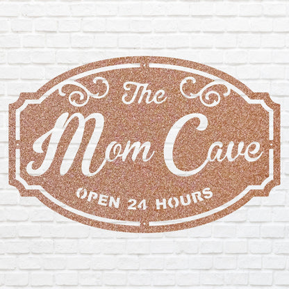 Woman Cave Metal Sign, Mom Cave Metal Wall Art, Mom Sign Metal Wall Decor, Decorative Wall Art, Laser Cut Metal Sign