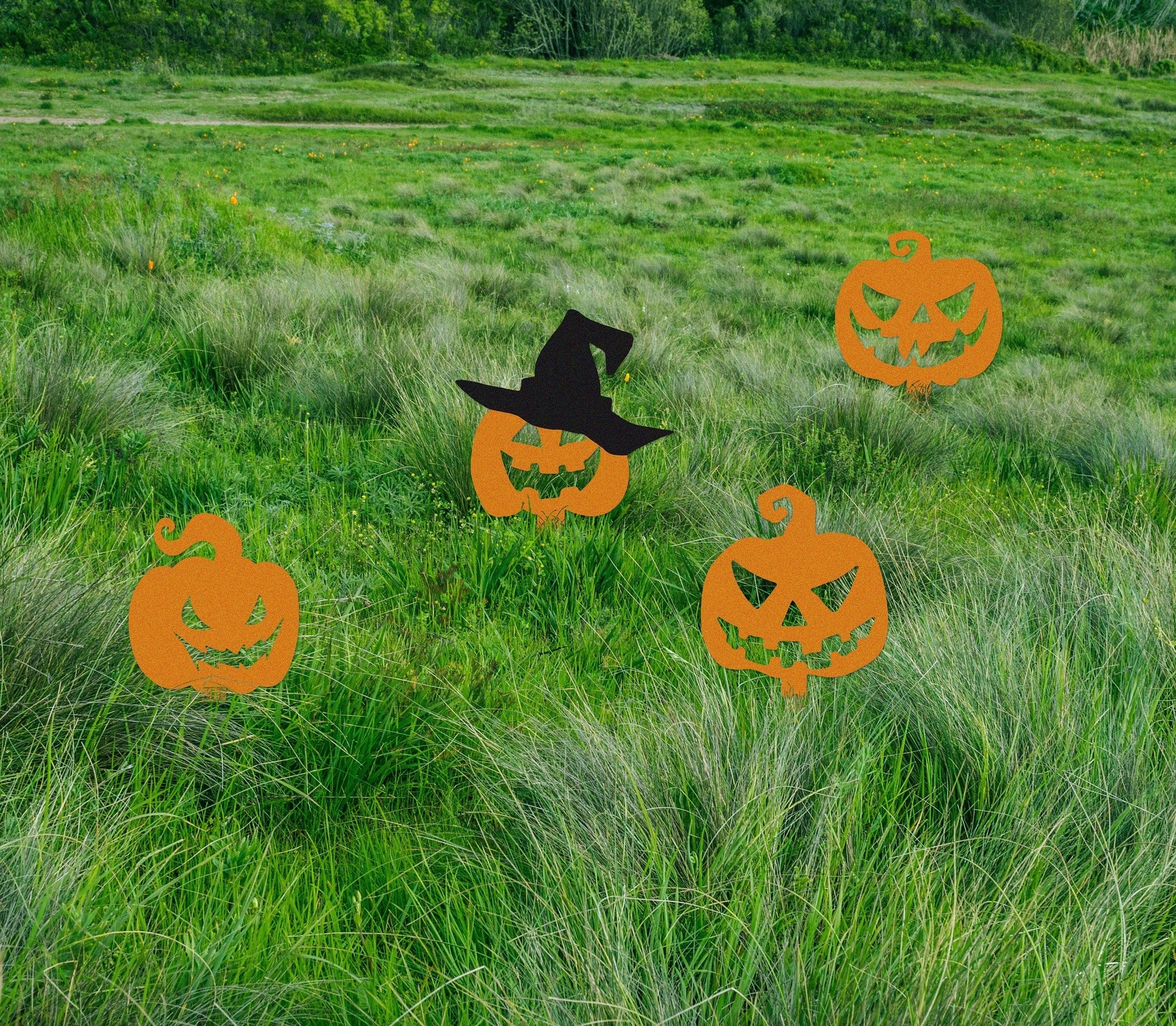 Pumpkin Metal Stake Sign, Halloween Decor, Halloween Gift, Custom Metal Yard Art, Pumpkin Sign With Stake, Outdoor Decor, HAPPY Halloween