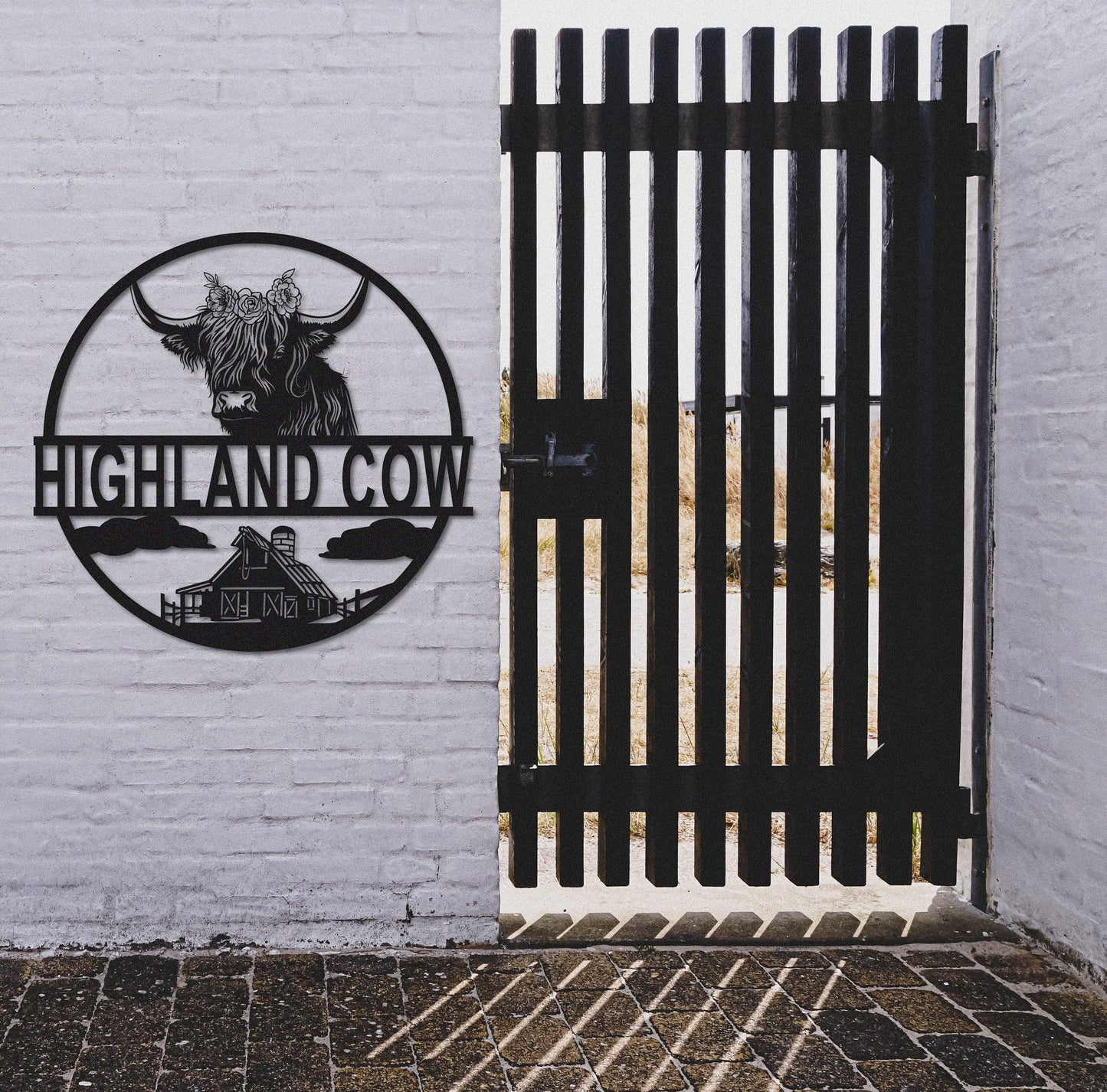 Custom Highland Cow Metal Sign,Highland Cow Wall Art,Personalized Highland Cow Farm Decor,Farmhouse Decor,Ranch Decor,Cow Barn Decor