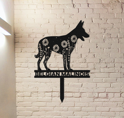 Custom Belgian Malinois Memorial Stake Sign,Pet Grave Markers Sign, Metal Sign With Stake,Pet Loss Gift,Sympathy Sign, Remembrance Stake