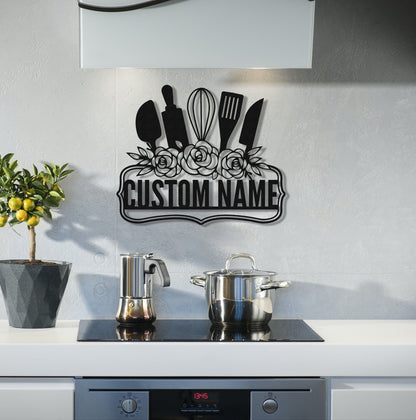 Personalized Kitchen Sign name,Kitchen Wall Art,Custom Kitchen Wall Decor,Home decor,Gift for Mom,Family Name Sign
