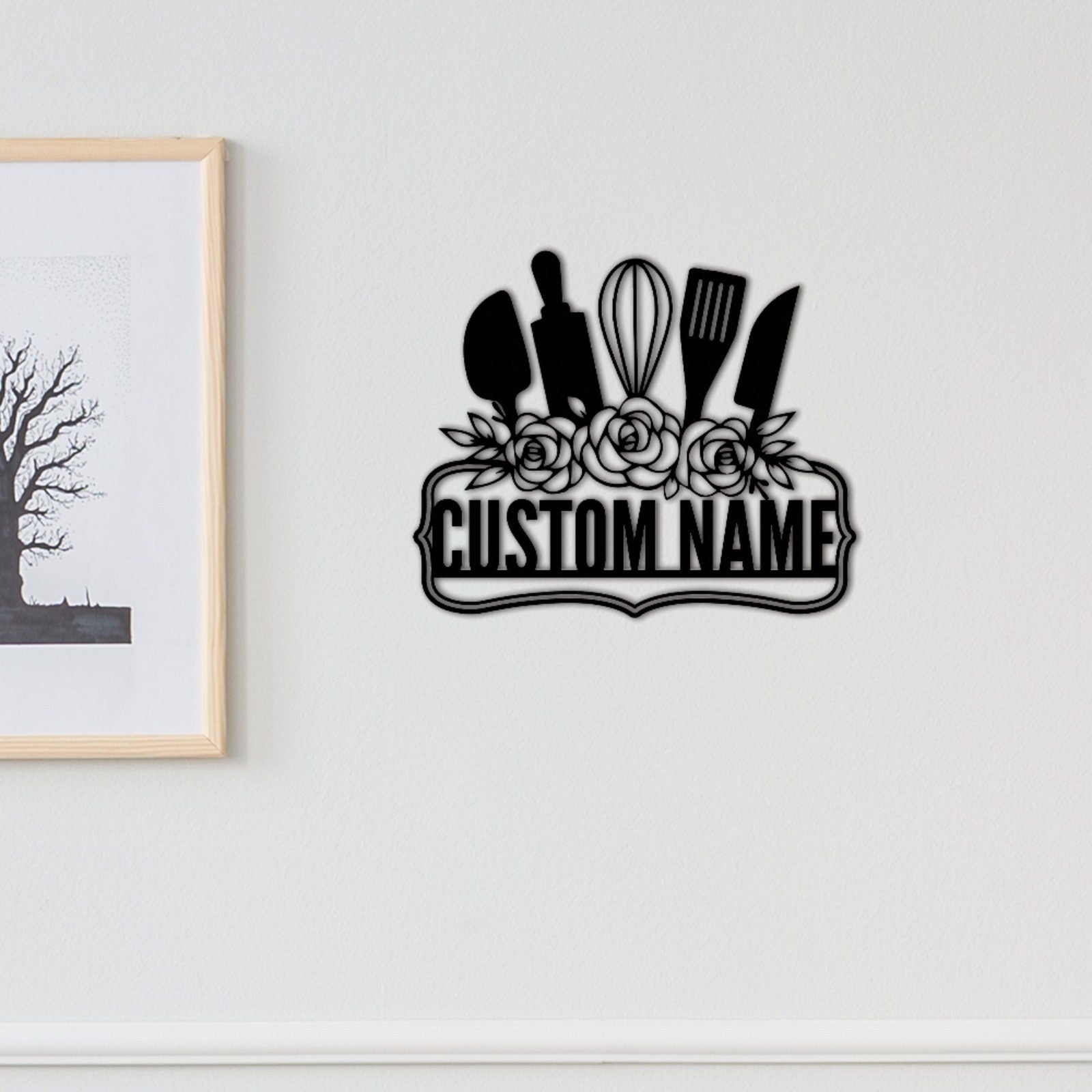 Personalized Kitchen Sign name,Kitchen Wall Art,Custom Kitchen Wall Decor,Home decor,Gift for Mom,Family Name Sign