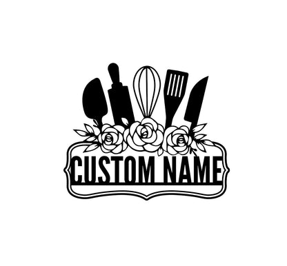 Personalized Kitchen Sign name,Kitchen Wall Art,Custom Kitchen Wall Decor,Home decor,Gift for Mom,Family Name Sign