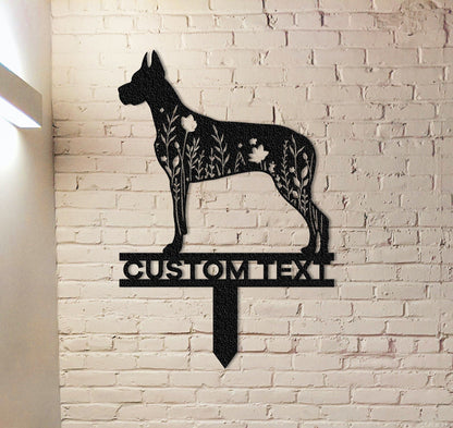 Custom Great Dane Memorial Stake Sign,Pet Grave Markers Sign,Great Dane Metal Sign With Stake,Pet Loss Gift,Sympathy Remembrance Stake