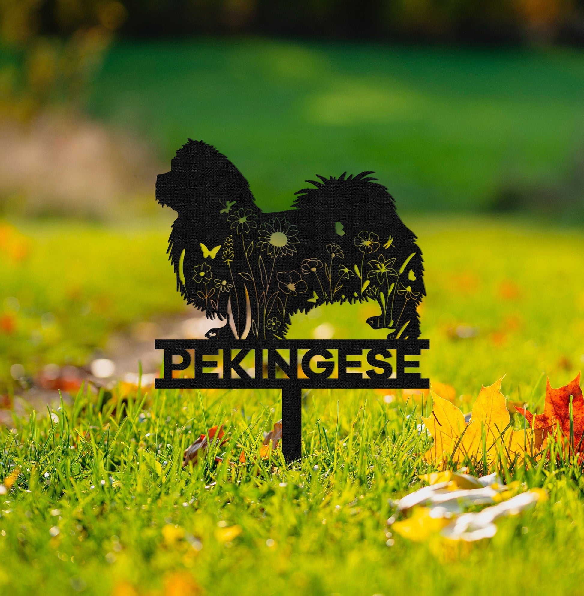 Custom Pekingese Memorial Stake Sign,Pet Grave Markers Sign, Metal Sign With Stake,Pet Loss Gift,Sympathy Sign, Remembrance Stake