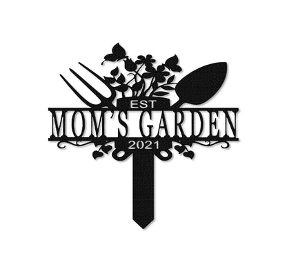 Custom Garden Stake Sign,Mom's Garden Sign,Garden Name Sign,Garden Metal Art,Personalized Garden Decor,Yard Decor,Garden Sign With Stake