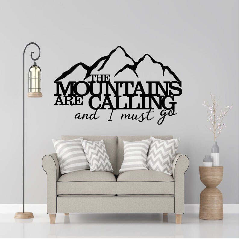 The Mountains Are Calling Metal Wall Art / Metal Wall Decor / Mountains Wall Decor / Home Decor / Mountain Home Decor / Metal Wall Art