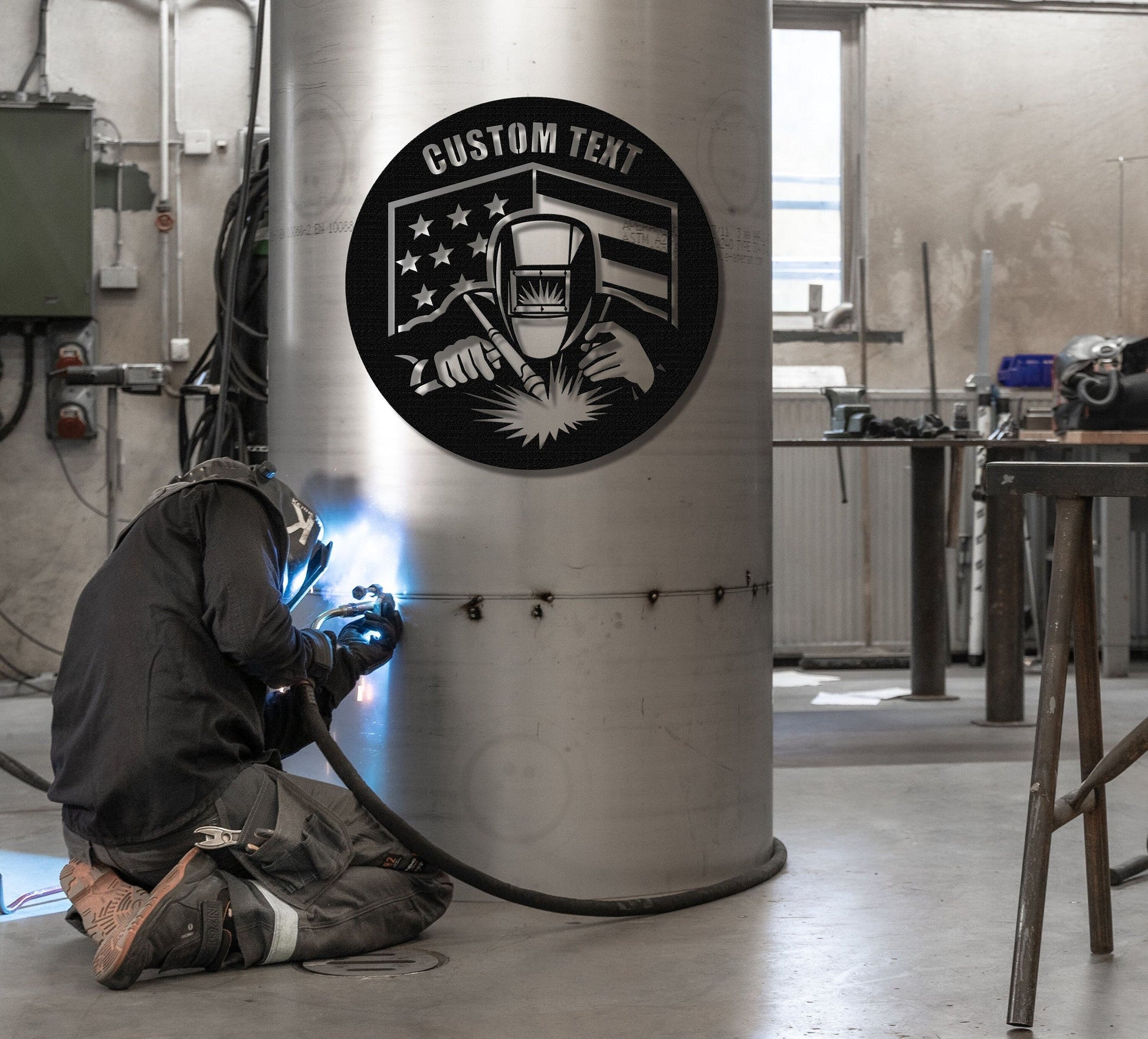 Custom Construction Welder Sign,Welding Metal Sign,Personalized Welder Wall art,Metal Welding Sign,Welder Gift,Indoor Decor,Men Cave Sign