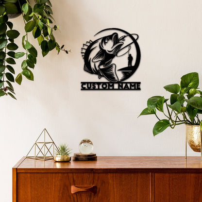 Custom Fishing Metal Sign,Fish name Sign,Gift for Fisherman,Personalized Fish Wall Art,Fishing Wall Decor,Metal Fish Monogram Sign